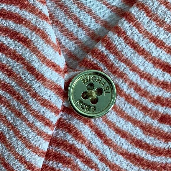 Michael Michael Kors V Neck front waist tie Blouse Size Large EUC - Picture 4 of 10